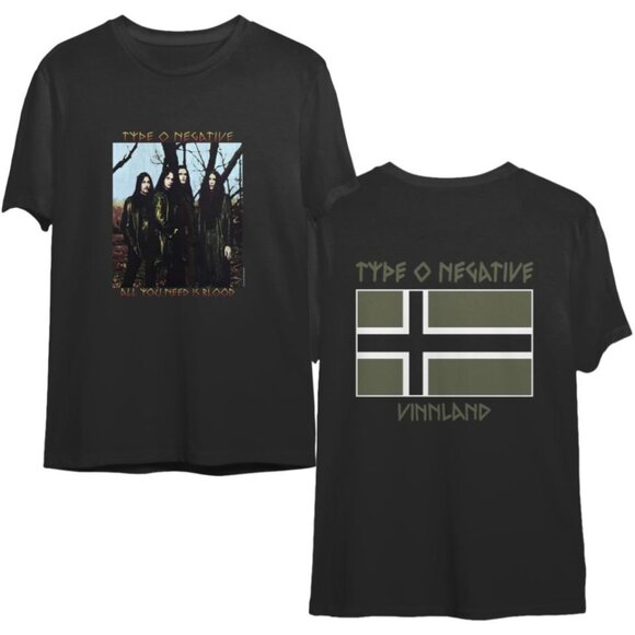 Jason W Tops - Type O Negative 90s All You Need Is Blood 2 Sided Vintage T Shirt 94
